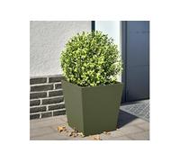Jardinière vert olive 40x40x40 cm acier, jardinière d'extérieur, boîte à fleurs, boîte de jardin, jardinière de 851058