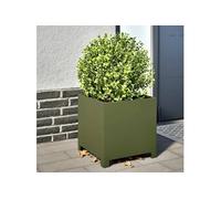 vidaXL Jardinière en acier 40x40x40 cm vert olive