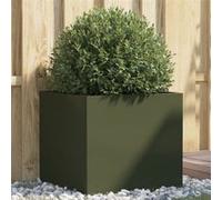 Vidaxl Jardinière Vert Olive 49x47x46 Cm Acier Laminé À Froid