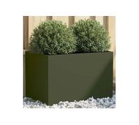 Jardinière vert olive 62x40x39 cm acier