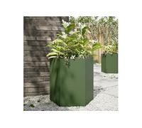 vidaXL Jardinière hexagonale Vert olive 46×40×45 cm en acier – d'extérieur