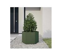 vidaXL Jardinière hexagone 851125 Vert olive acier 69×60×45 cm