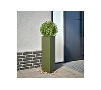 Vidaxl Jardinière Vert Olive Triangulaire 30x26x75 Cm Acier