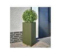 Jardinière vert olive triangulaire 50x43x75 cm acier 851177