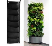 Jardinière Verticale 7 Poches, Sac De Culture Mural Suspendu En Feutre, Plantes De Jardinage, Champ Vert, Pots De Fleurs D'intérieur Vert