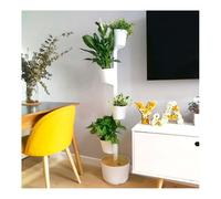 Jardinière verticale blanche à 4 pots et arrosage automatique
