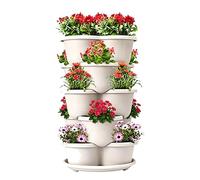 Jardinière Verticale,Ensemble de 5 Conteneurs De Plantation Supérieurs Modulaires,Tour De Jardin Vertical - Pour Mur Terrasse Balcon Cour Maison Extérieur Intérieur