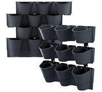 Jardinière verticale Prosperplast Cascade Wall en plastique de couleur anthracite 67 (L) x 17,7 (l) x 57 (H) cm