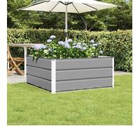 Jardinière - VIDAXL - 100 x 100 x 45 cm - Acier - Gris clair - Résistante aux intempéries