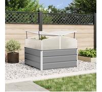vidaXL Jardinière 100 x 100 x 77 cm Acier galvanisé Style industriel Gris clair