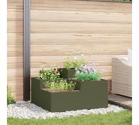 Jardinière Vidaxl 100x100x48 Cm Vert Olive Acier