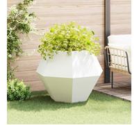 Jardinière - VIDAXL - 100x100x80 cm - Acier - Blanc - Rectangulaire
