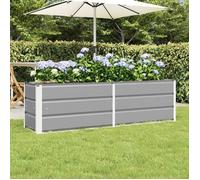 vidaXL Jardinière 160 x 40 x 45 cm Acier intérieur/extérieur Gris clair
