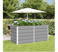 vidaXL Jardinière Gris Clair 160 x 80 x 75 cm Acier, Jardin et terrasse, Pot Moderne résistant pour intérieur, extérieur, déco stylée, Salon, Patio