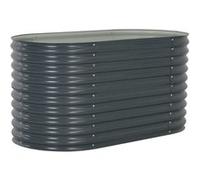 Lit surélevé de jardin 160x80x81 cm Acier galvanisé Gris