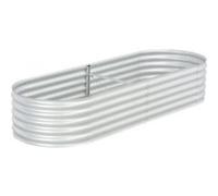 Vidaxl Lit Surélevé De Jardin 240x80x44 Cm Acier Galvanisé Argenté Gris