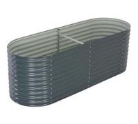 Jardinière - vidaXL - 240x80x81 cm - Acier galvanisé - Gris - Rectangulaire Gris G