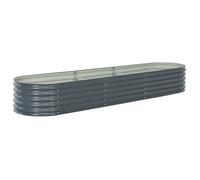 Jardinière - vidaXL - 320x80x44 cm - Acier galvanisé - Gris - Rectangulaire