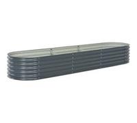 vidaXL Jardinière rectangulaire 320×80×44 cm Acier galvanisé Gris