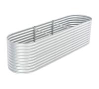 vidaXL Lit surélevé 320x80x81 cm Acier galvanisé argenté Jardinière pot fleurs