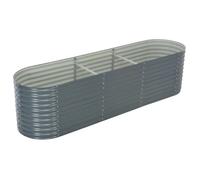 Vidaxl Lit Surélevé De Jardin 320x80x81 Cm Acier Galvanisé Gris Gris