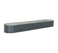 vidaXL Lit Surélevé 400x80x44 cm Acier Galvanisé Gris Jardinière Pot de Fleurs
