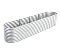 Lit Surélevé 240x80x44 cm Acier Galvanisé Gris Jardinière Pot de Fleurs vidaXL