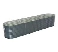 Jardinière - vidaXL - 400x80x81 cm - Acier galvanisé - Gris - Rectangulaire Gris G