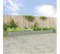 vidaXL Jardinière 195 x 100 x 45 cm Gris clair Acier galvanisé