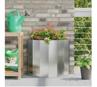vidaXL Jardinière Argent – Acier galvanisé 60 x 30 x 50 cm, support de plantes extérieur
