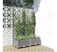 Jardinière - VIDAXL - 80x40x121,5 cm - Gris clair - Treillis en PP - Rectangulaire