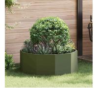 Jardinière - VIDAXL - 90 x 90 x 35 cm - Acier - Vert olive - Rond