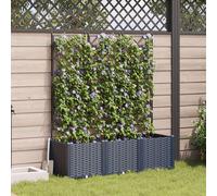Jardinière Vidaxl Avec Treillis 3 Pcs Gris 120x40x143 Cm