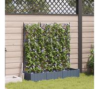 Jardinière Vidaxl Avec Treillis 3 Pcs Gris Clair 120x40x125,5 Cm