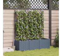 Jardinière Vidaxl Avec Treillis 3 Pcs Gris Clair 120x40x143 Cm
