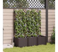 Jardinière Vidaxl Avec Treillis 3 Pcs Marron 120x40x143 Cm
