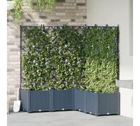 Jardinière Vidaxl Avec Treillis 5 Pcs Gris 120x120x143 Cm