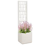 vidaXL Cache-Pot de Jardin Blanc 36 x 36 x 140 cm Polypropylène, Pot de Plante Moderne pour Salon, Vase Minimaliste, déco Jardin, déco Patio, présentation de Plantes