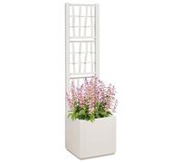 Jardinière Vidaxl Avec Treillis Blanc 36x36x140 Cm Pp