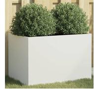 vidaXL Jardinière Bac à fleurs rectangulaire en acier laminé à froid, blanc
