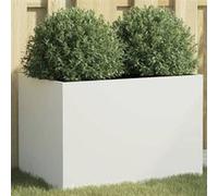 Jardinière - vidaXL - Bac à Fleurs - Acier laminé à froid - Rectangulaire - Blanc Blanc G