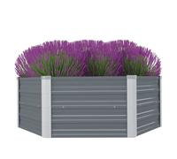 vidaXL Jardinière hexagonale en acier galvanisé 129 x 129 x 46 cm Gris