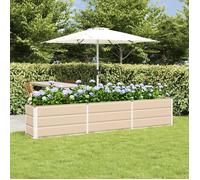 vidaXL Jardinière Ivoire 240 x 40 x 45 cm - Acier et plastique