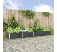 vidaXL Jardinière Anthracite en acier galvanisé 195 x 100 x 45 cm