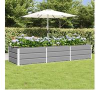 vidaXL Jardinière Gris Clair 240 x 80 x 45 cm Acier, Jardin et terrasse, Pot Moderne résistant pour intérieur, extérieur, déco stylée, Salon, Patio