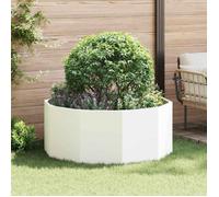 vidaXL Jardinière 120 x 120 x 50 cm Blanc en acier