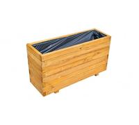 Jardinière XXL en bois 100 cm - Jardinière rectangulaire extra stable résistante aux intempéries pour balcon, terrasse et jardin Jardinière surélevée en bois massif D26 de 3 cm (chêne, 100 x 30 x 55