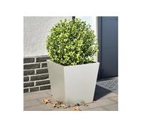 vidaXL Jardinières 2 pièces 40 x 40 x 40 cm en acier inoxydable Blanc G