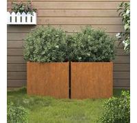 Jardinières 2 pcs, Bacs à Fleurs, Lits Surélevés, Pots de Plantes, Décorations de Jardin Patio Terrasse Extérieur, Rouillé 49x47x46 cm Acier Corten