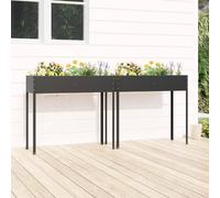Vidaxl Jardinières 2 Pcs Anthracite Acier Galvanisé